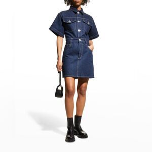 NWOT FRAME | Oversized Detail Denim Mini Dress L